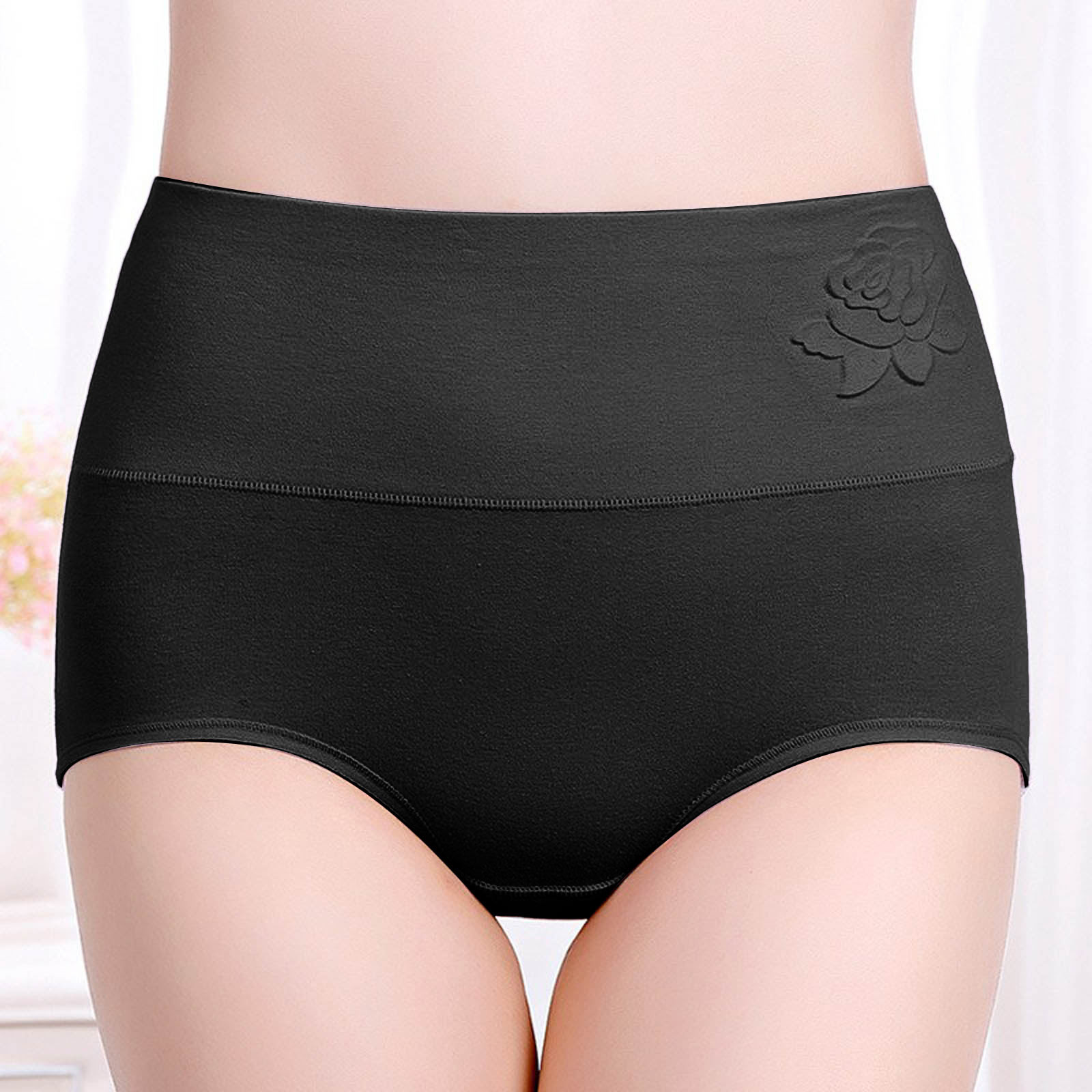 thumbnail image 3 of Braguitas posparto de cintura alta para mujer, cobertura total - Algodón, color liso, cómodas - L-XXL, 3 of 6